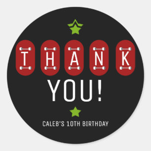 Skate Boarder Skateboard Birthday Party Favor Classic Round Sticker