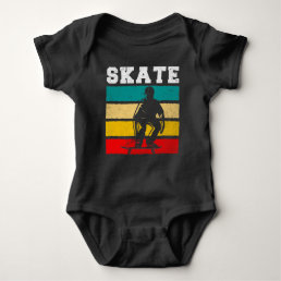 Skate Boy Skateboarding Kid Retro Baby Bodysuit