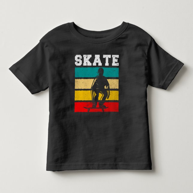 Skate Boy Skateboarding Kid Retro Toddler T-shirt (Front)
