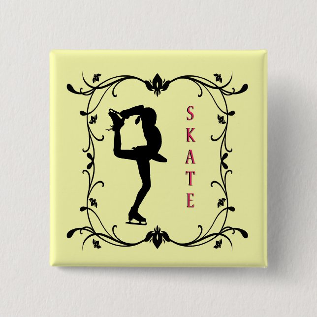 Skate Button - LightYellow (Front)