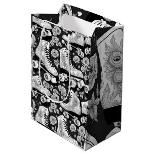Skate Classic Roller Skates Black White Medium Gift Bag