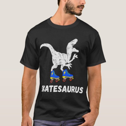 Skate Dinosaurs Skatesaurus Roller Trex Skating Lo T_Shirt
