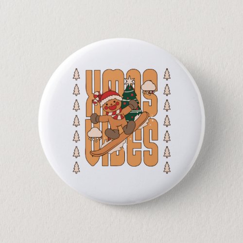 Skate Ginger Bread _ Christmas Button