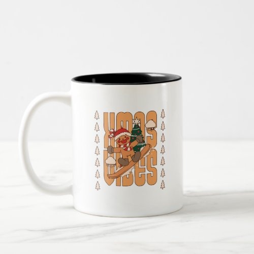 Skate Ginger Bread _ Christmas Two_Tone Coffee Mug