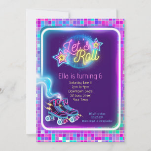 Skate Glow Party Invitation