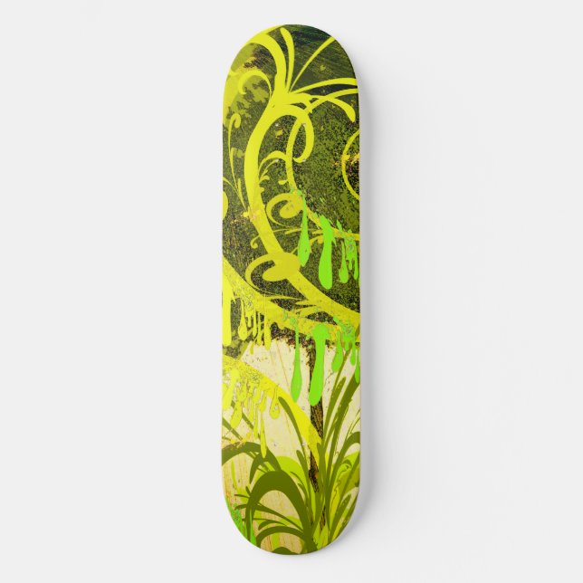Skate Green Paint Skateboard (Front)