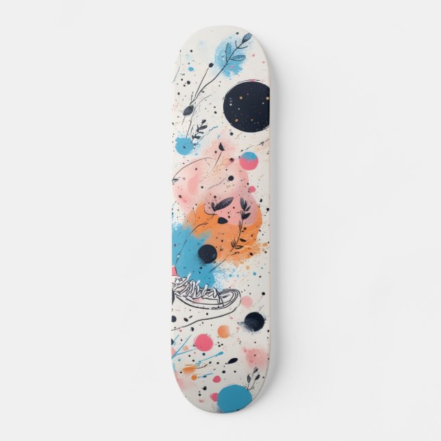 Skate into the Future: Neon Pink Edition Skateboard (Front)
