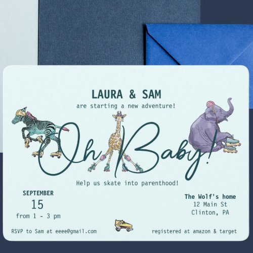 Skate Invitations for baby shower