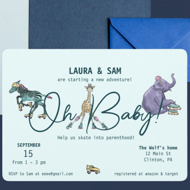 Skate Invitations for baby shower (Creator Uploaded)
