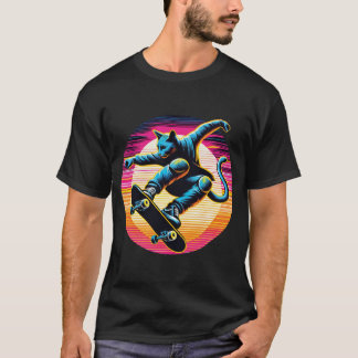 Skate neon Cat T-Shirt