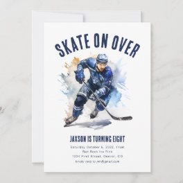 Skate On Over Ice Hockey Birthday Invite