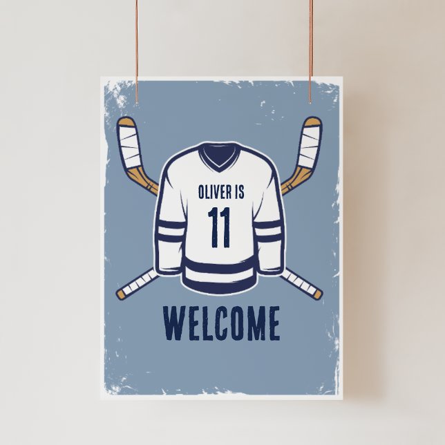 Skate on Over Ice Hockey Birthday Welcome Poster (Creator Uploaded)