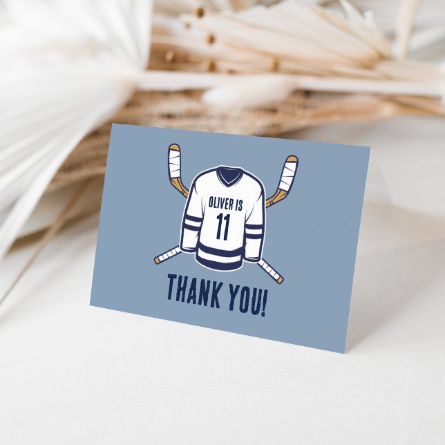 Skate on Over Ice Hockey Thank You Card (Creator Uploaded)