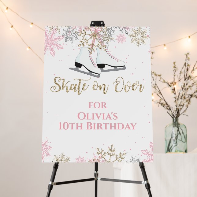 Skate on Over Ice Skating Birthday Foam Board (In Situ (Stand))