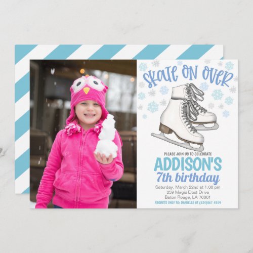 Skate on Over Ice Skating Photo Invitation