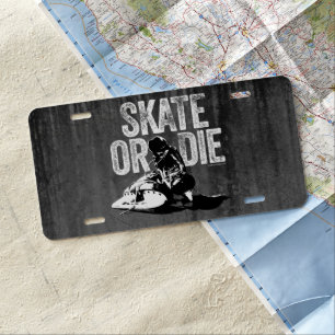 Skate Or Die (Hockey) License Plate