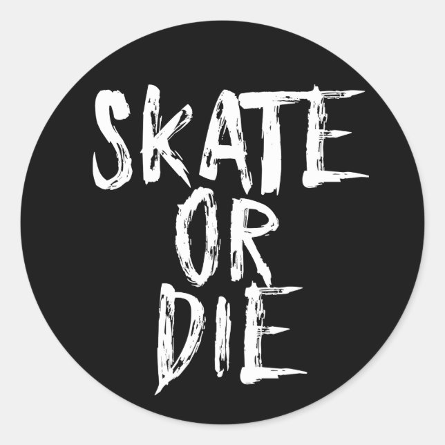 Skate or Die, Roller Derby design Classic Round Sticker (Front)