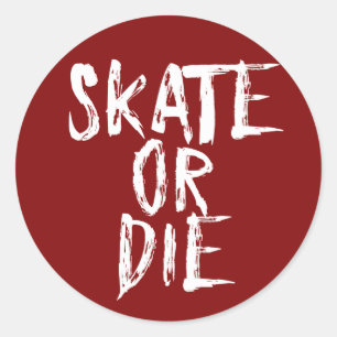 Skate or Die, Roller Derby design Classic Round Sticker