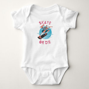 Skate or Die Skateboarder Boy Baby Bodysuit