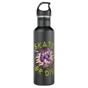 Skate or die Skateboarder Girl Stainless Steel Water Bottle