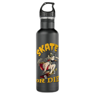 Skate or die Skateboarder Girl Stainless Steel Water Bottle