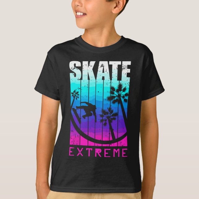 Skate Or Die, Skateboarding Street Extreme Attitud T-Shirt (Front)