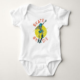 Skate or die Skeleton Skateboarder Baby Bodysuit