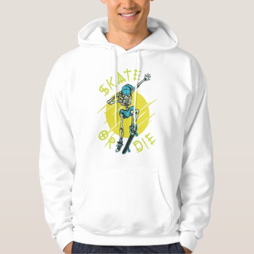 Skate or die Skeleton Skateboarder Hoodie