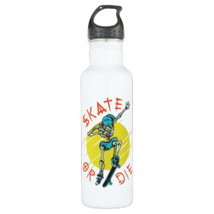 Skate or die Skeleton Skateboarder Stainless Steel Water Bottle
