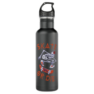 Skate or die Skeleton Skateboarder Stainless Steel Water Bottle