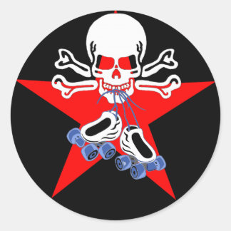 Skate or die with jammer star classic round sticker