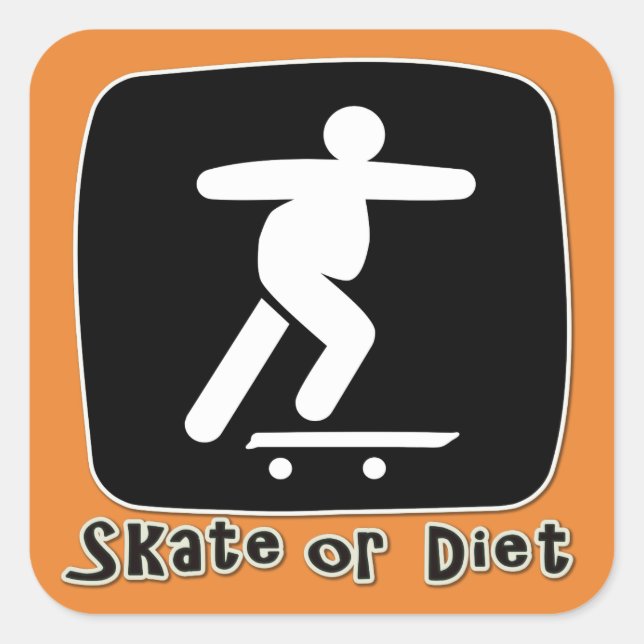skate or diet square sticker (Front)