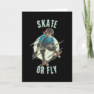 Skate or Fly Skeleton Skateboarder Card