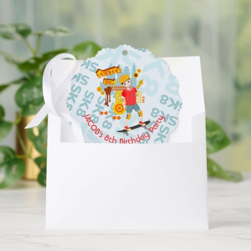 Skate Park Fun Boy Birthday Party Ornament Card