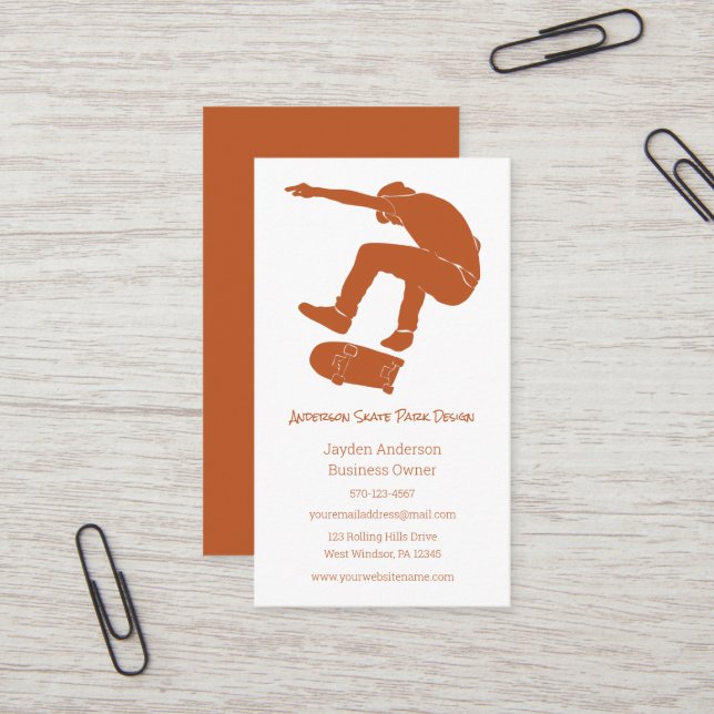 Skate Park, Skateboarding Themed, Skateboard Business Card (Front/Back In Situ)