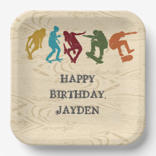 Skate Park Skateboarding Themed Teen Boys Birthday Paper Plates
