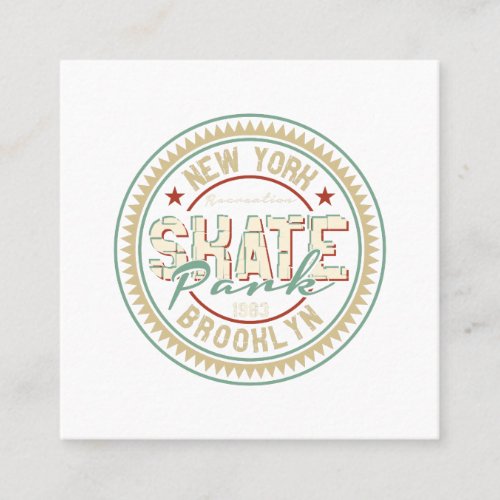 Skate park square business card