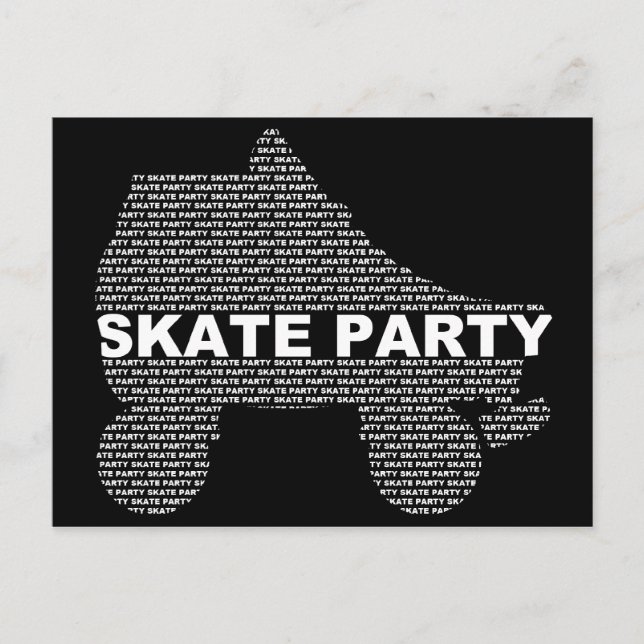 skate party invitations : type stacks (Front)