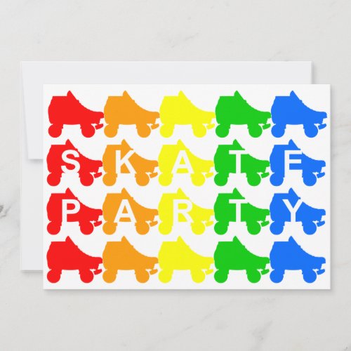 skate party  rainbow quads invitation