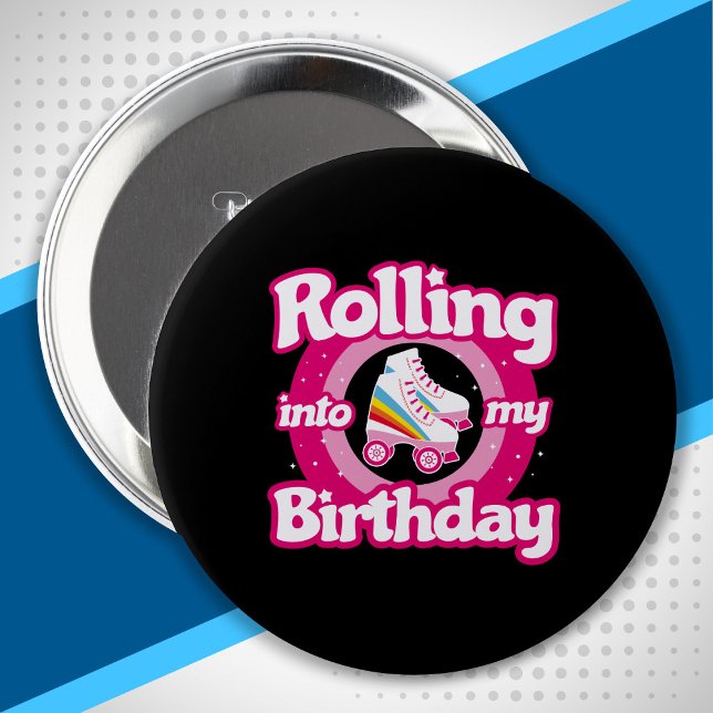 Skate Party - Roller Rink Roller Skating Birthday Button (Creator Uploaded)