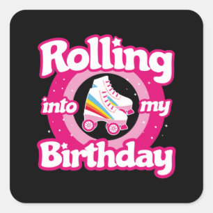 Skate Party - Roller Rink Roller Skating Birthday Square Sticker