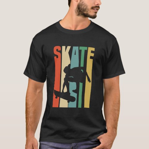 Skate Retro Vintage Skateboard Skateboarding Skate T_Shirt