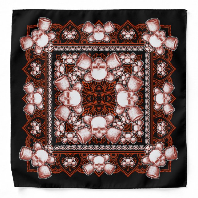 Skate Rock red/blk Bandana (Front)