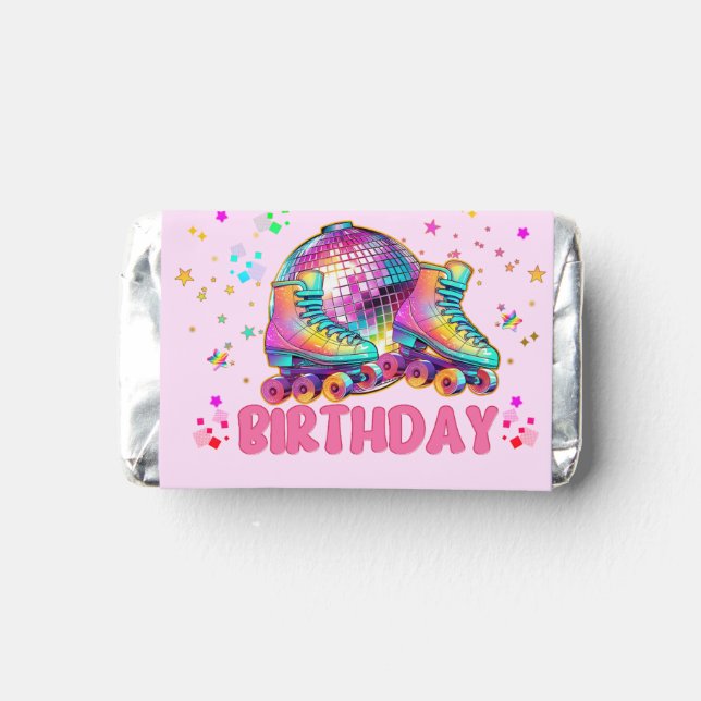 Skate Roller Disco Birthday Girl Matching Hershey's Miniatures (Back)