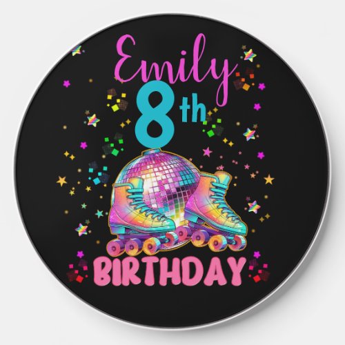 Skate Roller Disco Birthday Girl Matching Wireless Charger