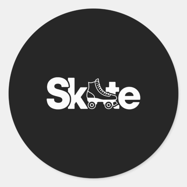 Skate Roller Skate Roller Skating Roller Skater  Classic Round Sticker (Front)