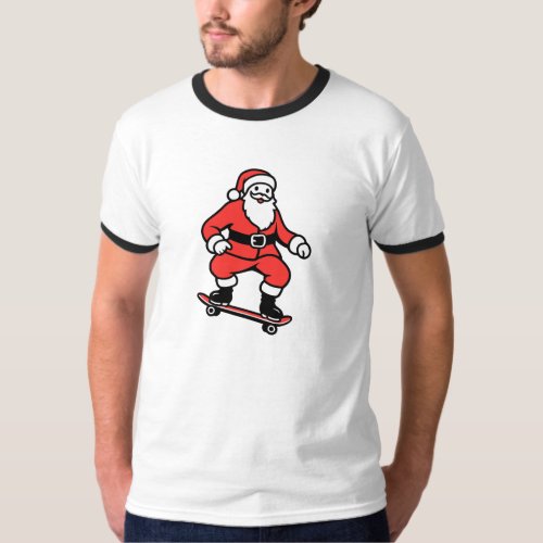 Skate santa on christmas T_Shirt