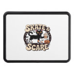 Skate &amp; Scare – Cute Black Cat Roller Skating Over Hitch Cover