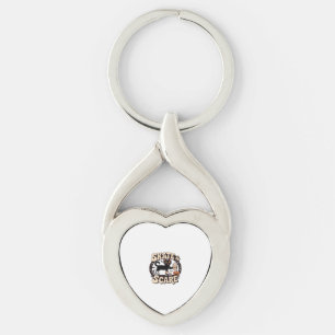Skate & Scare � Cute Black Cat Roller Skating Over Keychain