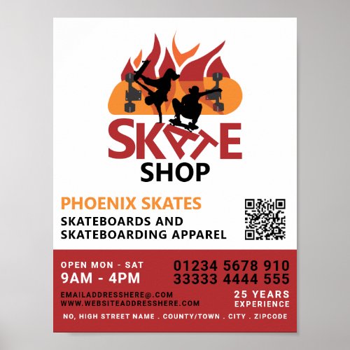 Skate Shop Skateboarding Advertising Poster
